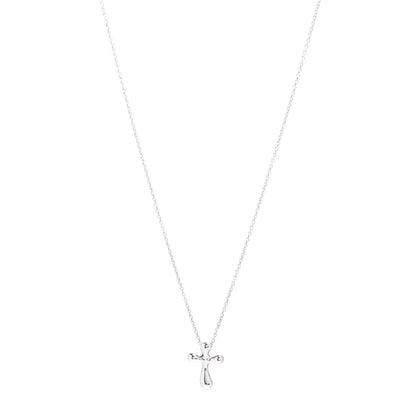 Tiffany Sterling Silver 16mm Elsa Peretti Cross Pendant Necklace 1 of 4