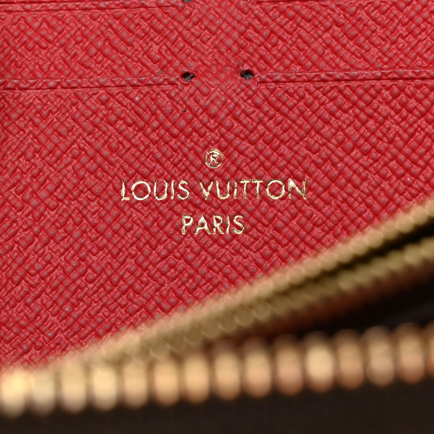 Damier Ebene Clemence Wallet Cherry