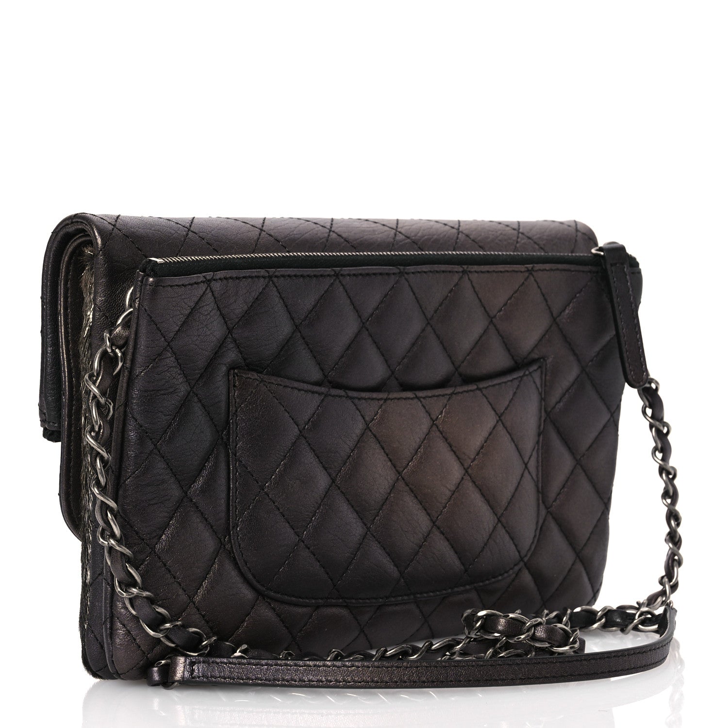 Chanel Metallic Lambskin Pony Hair Quilted Multi Bag Bronze 2 of 13