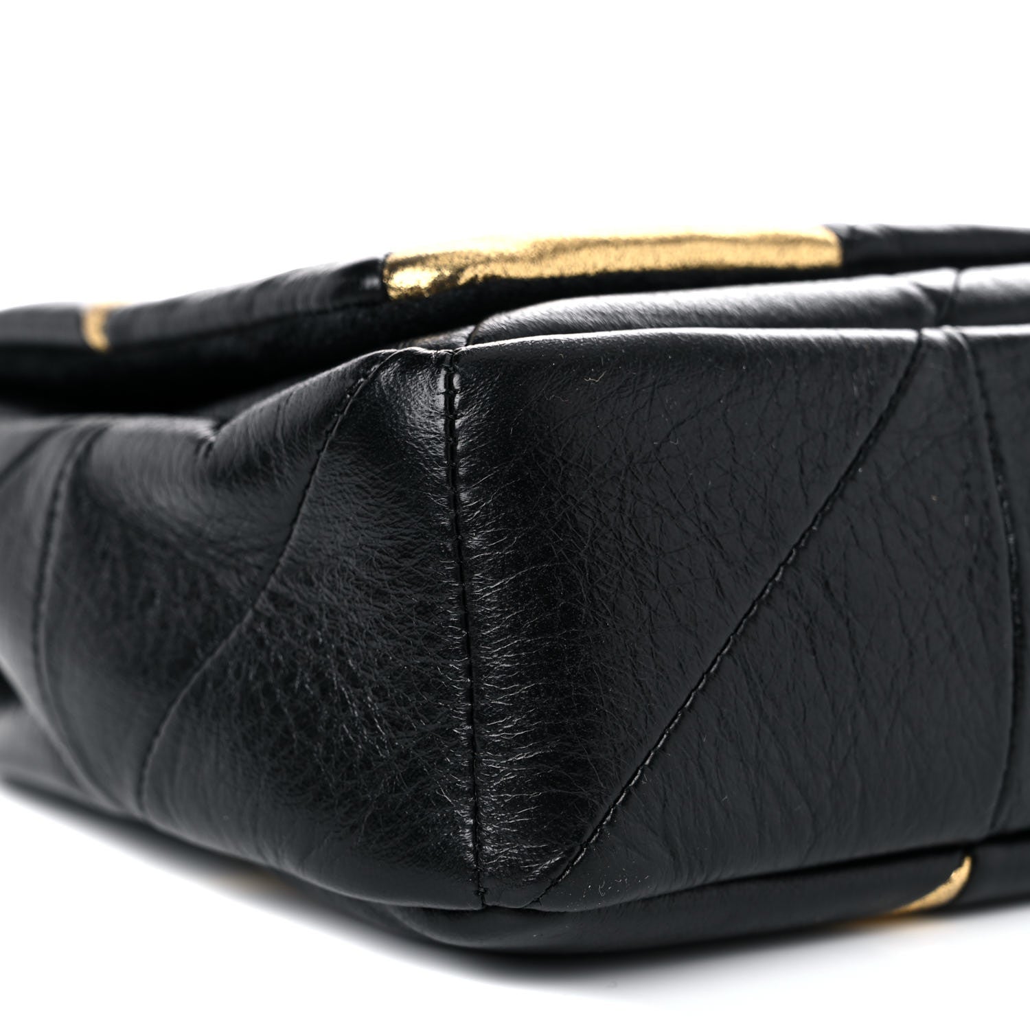 Saint Laurent Metallic Lambskin Calfskin Patchwork Monogram Medium Jamie Black Gold 7 of 10