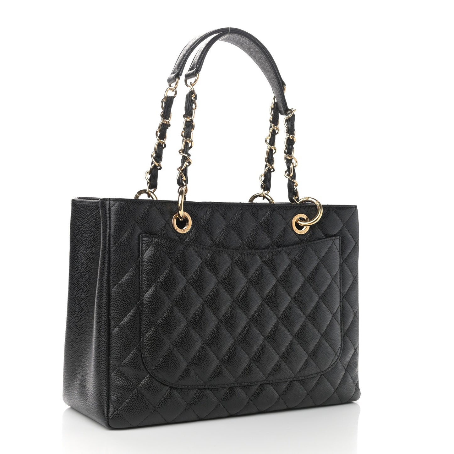 Caviar Quilted Grand Shopping Tote GST Black
