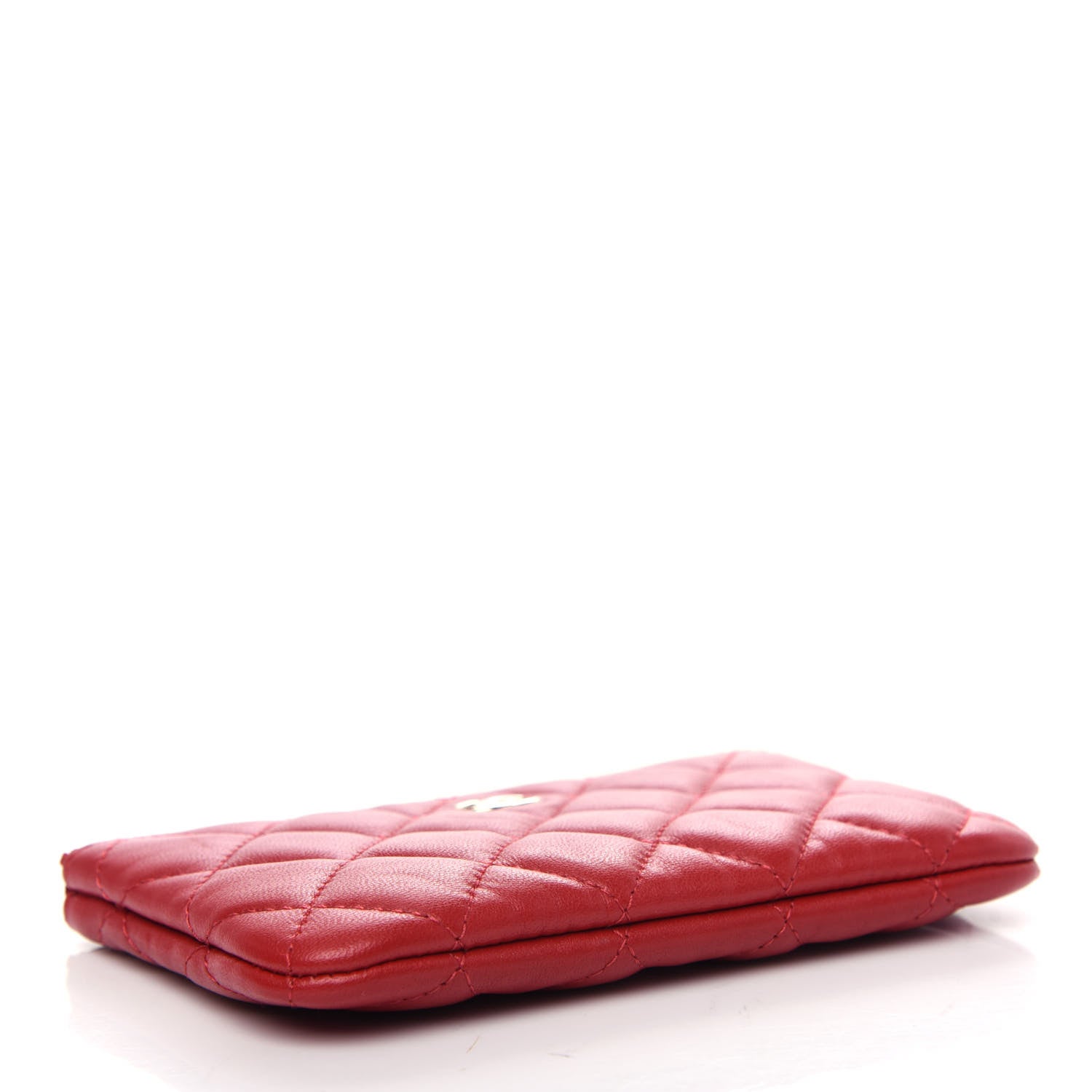 Chanel Lambskin Quilted Small Cosmetic Case Red 4 of 8