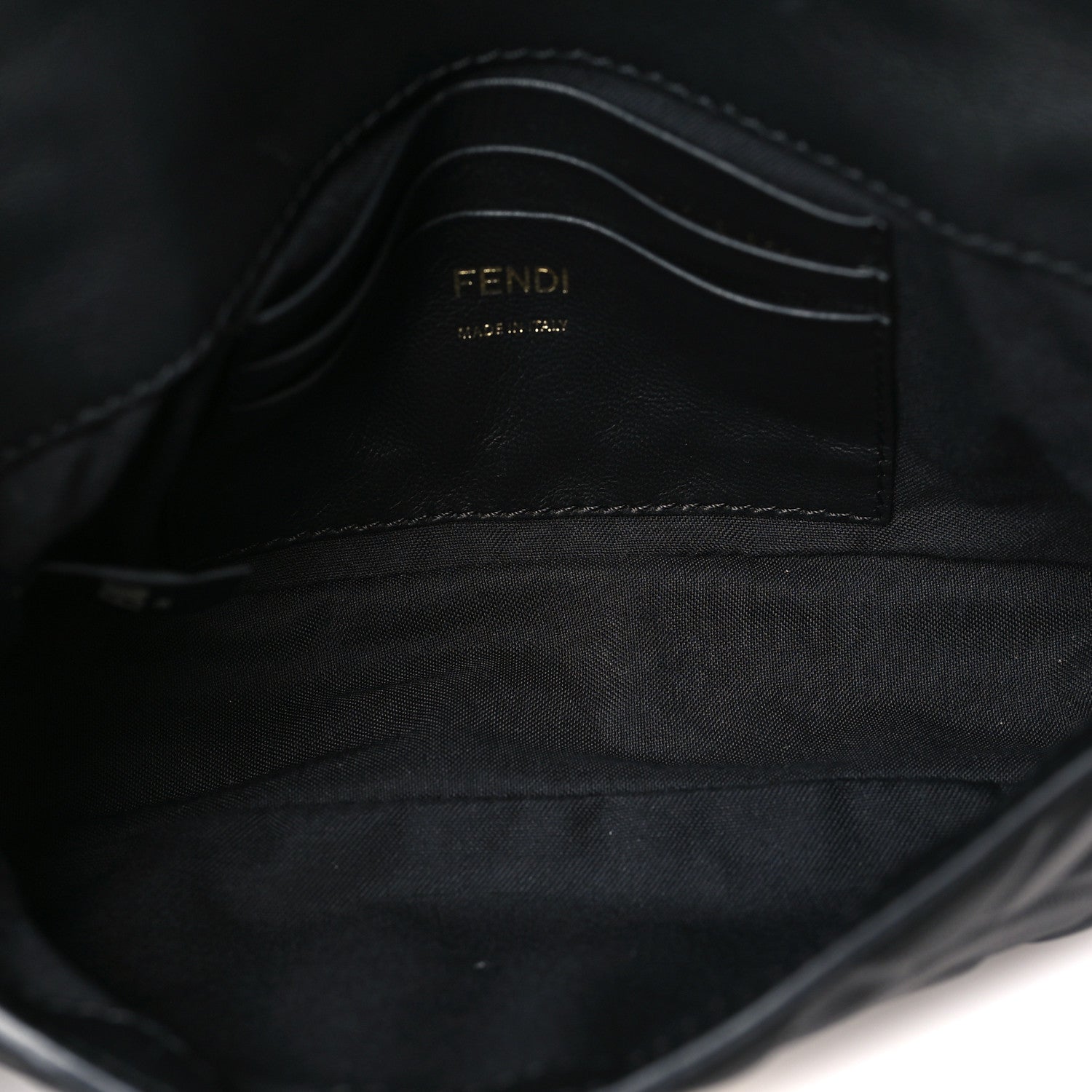 Fendi Nappa FF 1974 Embossed Mini Baguette Black 5 of 10
