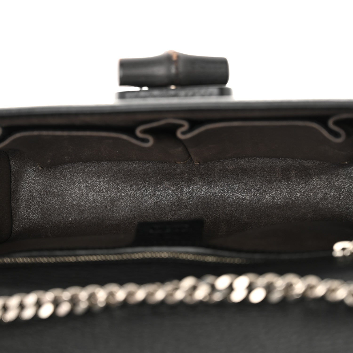 Gucci Calfskin Studded Medium Miss Bamboo Shoulder Bag Black 5 of 13