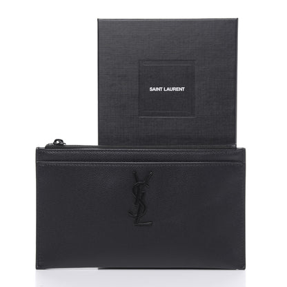 Saint Laurent Grain De Poudre Monogram Bill Pouch Black 9 of 9