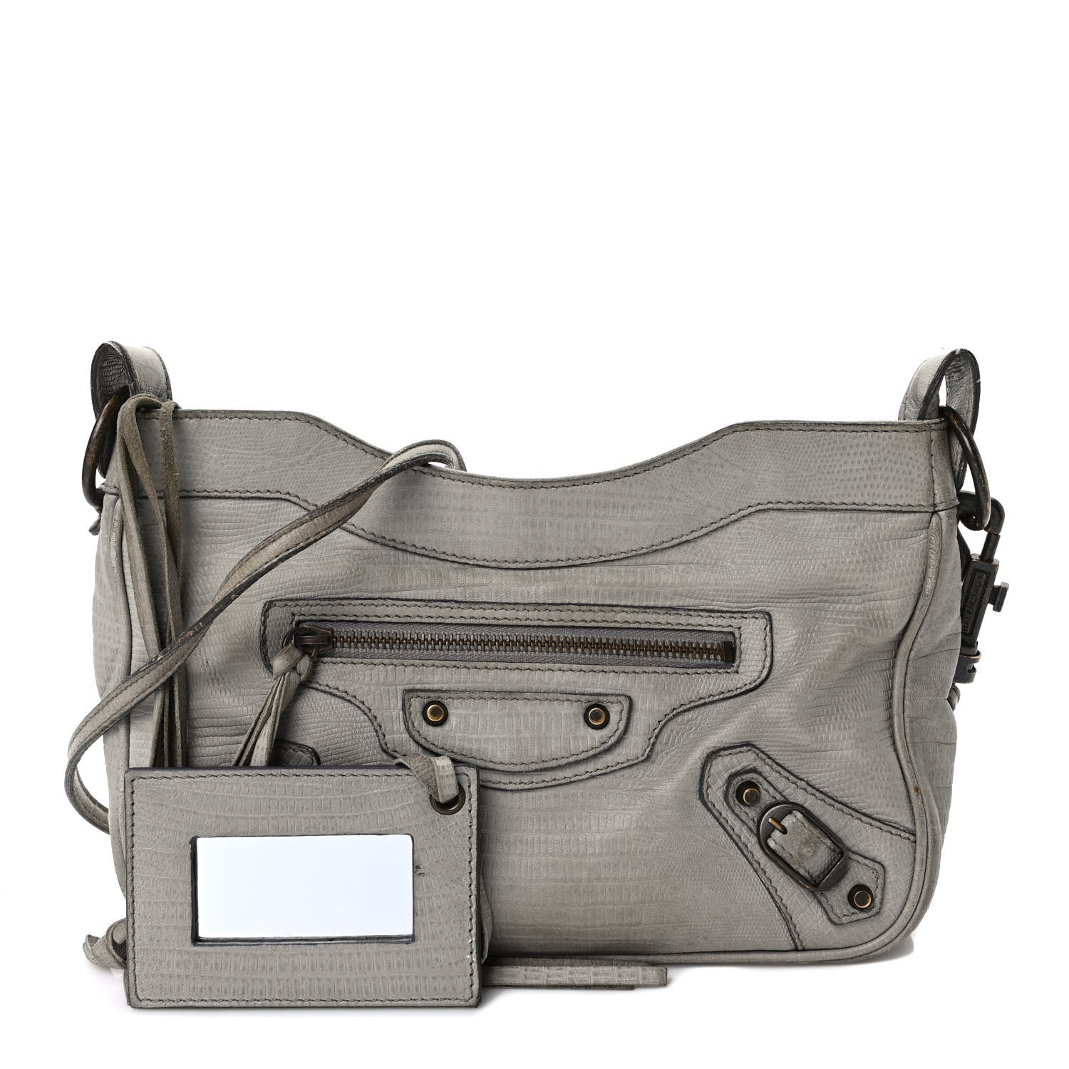 Balenciaga Agneau Lizard Embossed Classic Hardware Hip Gris Clair 1 of 15