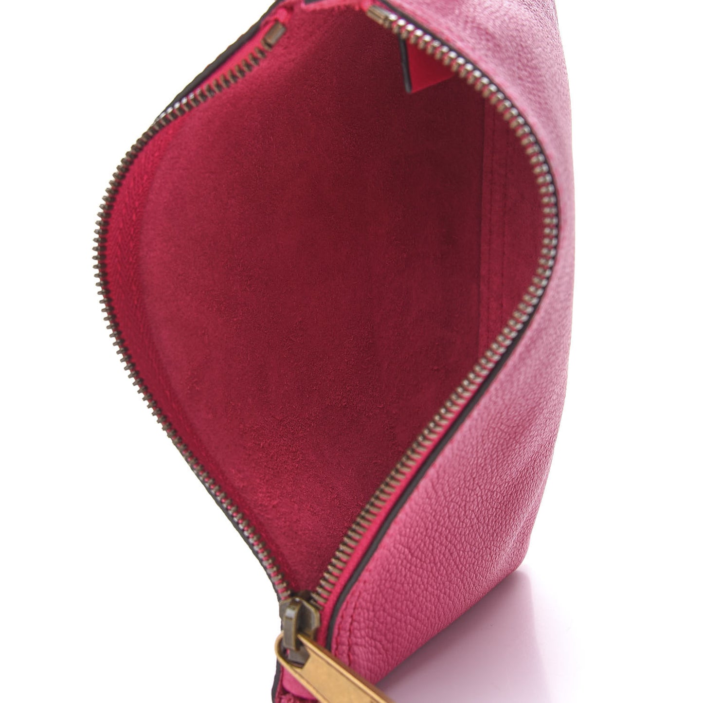 Pebbled Calfskin Medium Logo Portfolio Clutch Box Pink Green