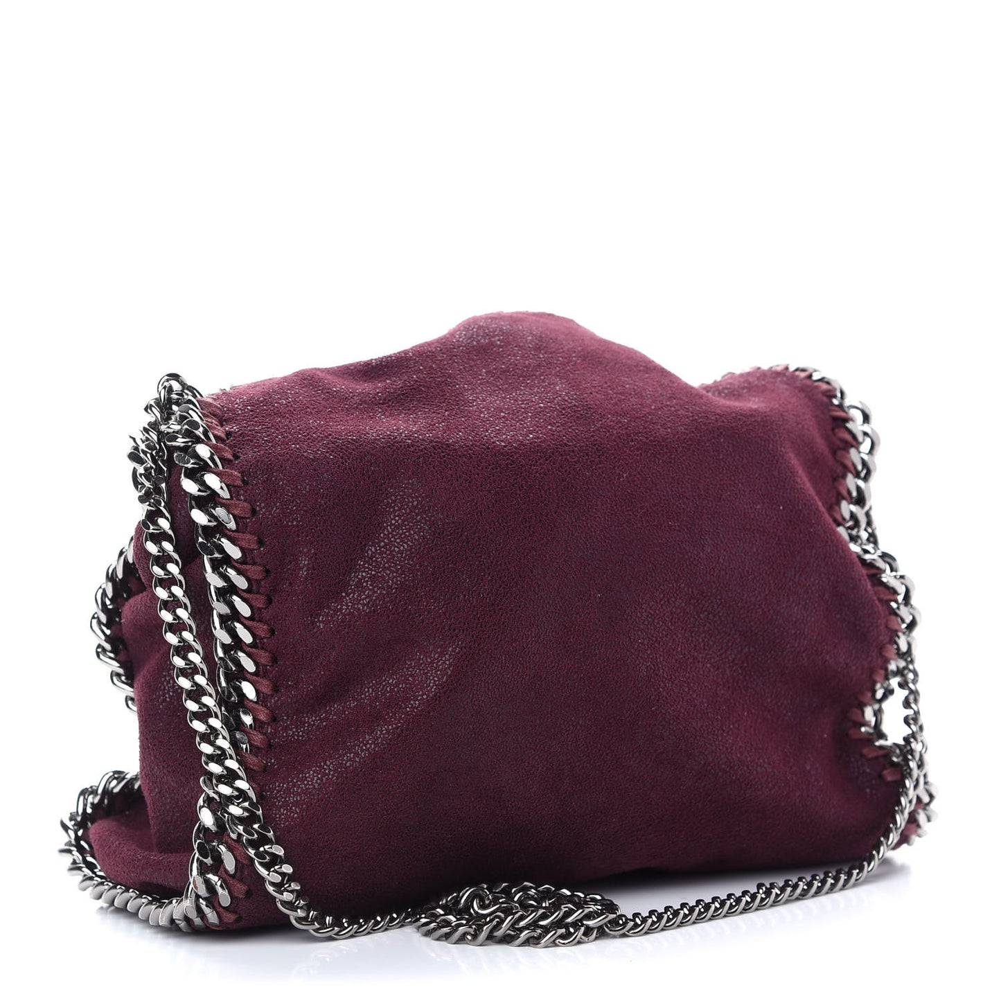 Shaggy Deer Mini Falabella Fold Over Tote Plum