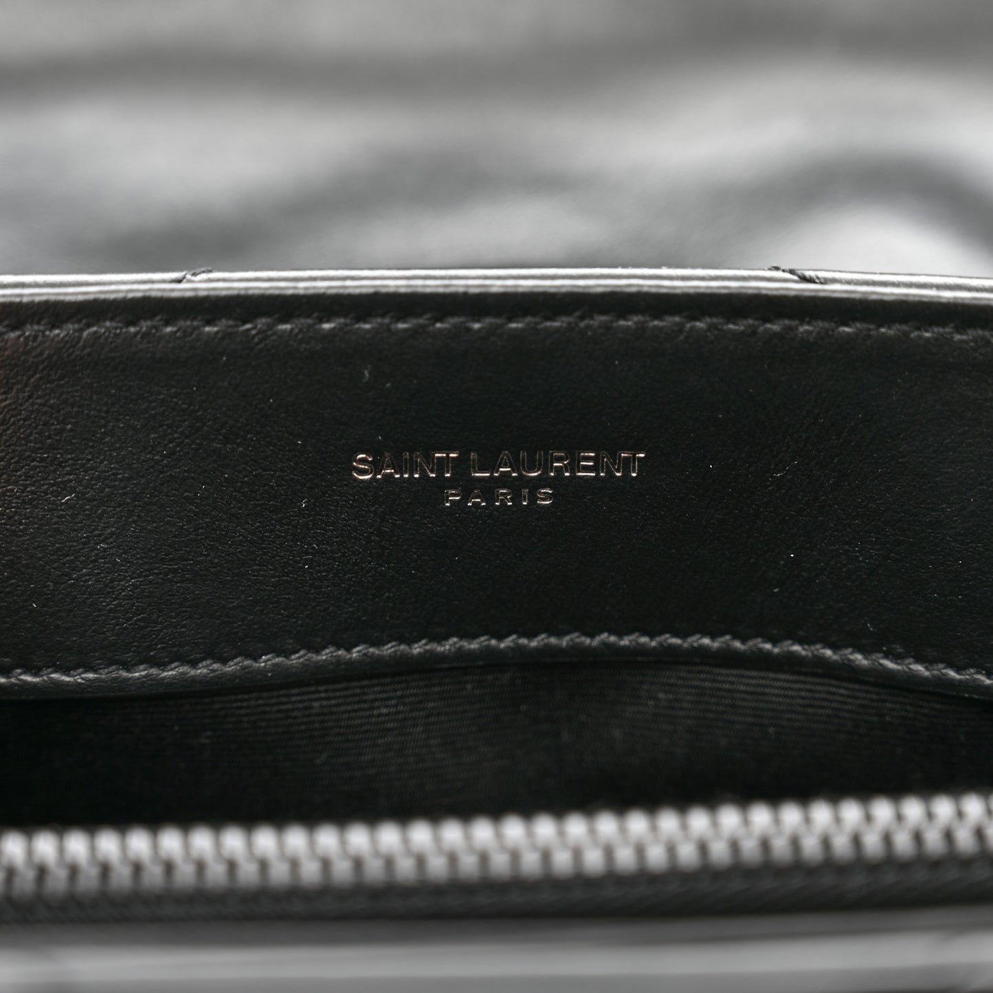 Calfskin Y Quilted Monogram Monochrome Small Loulou Chain Satchel Black