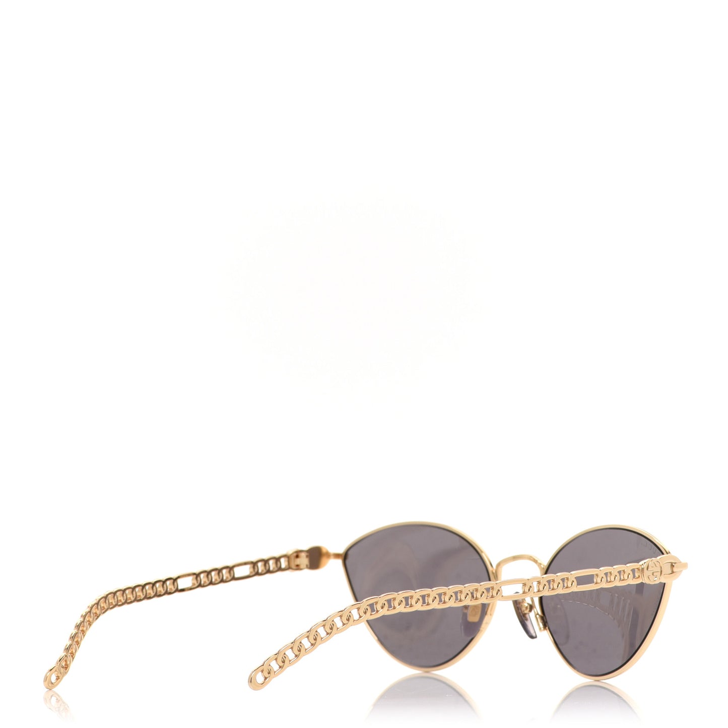 Metal Chain Cat Eye GG0977S Sunglasses Gold Grey