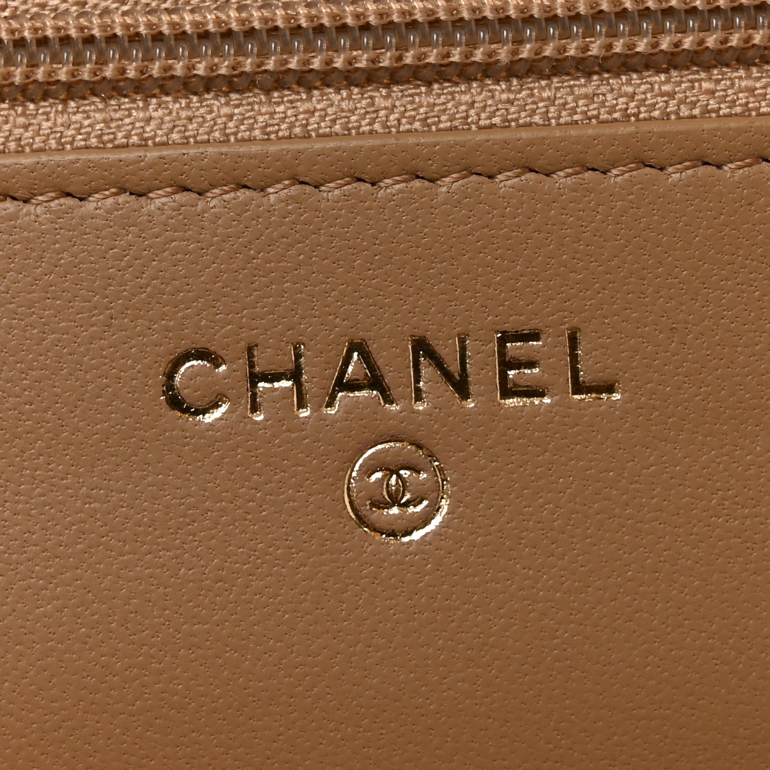 Chanel Lambskin Quilted CC Pearl Crush Wallet on Chain WOC Beige 6 of 11