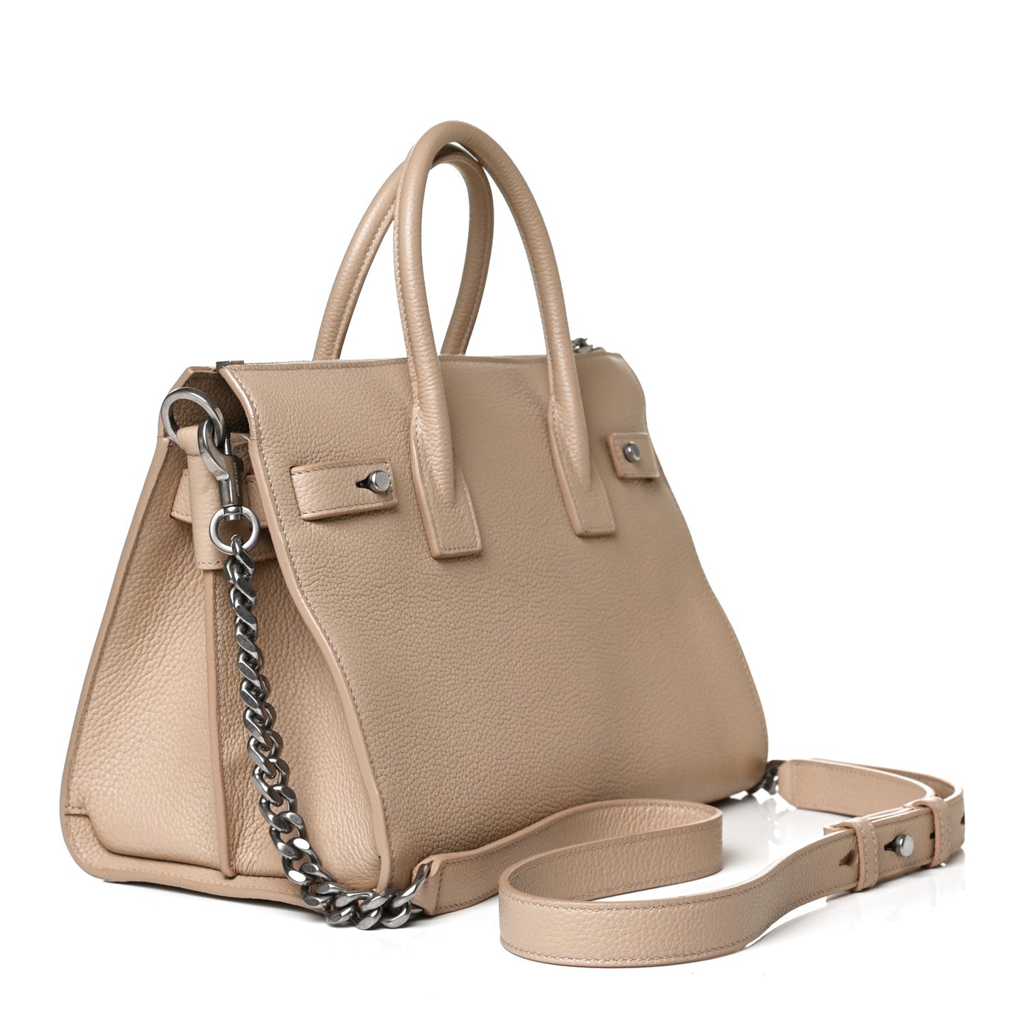 Grained Calfskin Baby Sac De Jour Souple Dark Beige