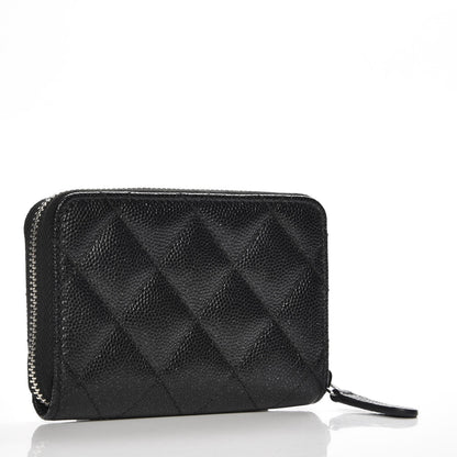 Chanel Iridescent Caviar Quilted Zip Coin Purse Black 3 of 10