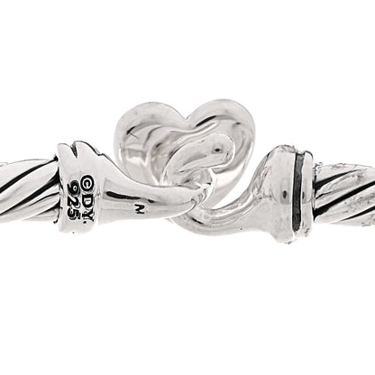 David Yurman Sterling Silver Diamond Cable Collectibles Heart Bracelet 4 of 4
