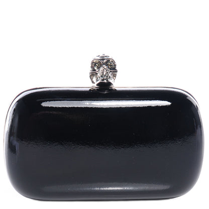 Alexander McQueen Patent Skull Box Clutch Black 1 of 9