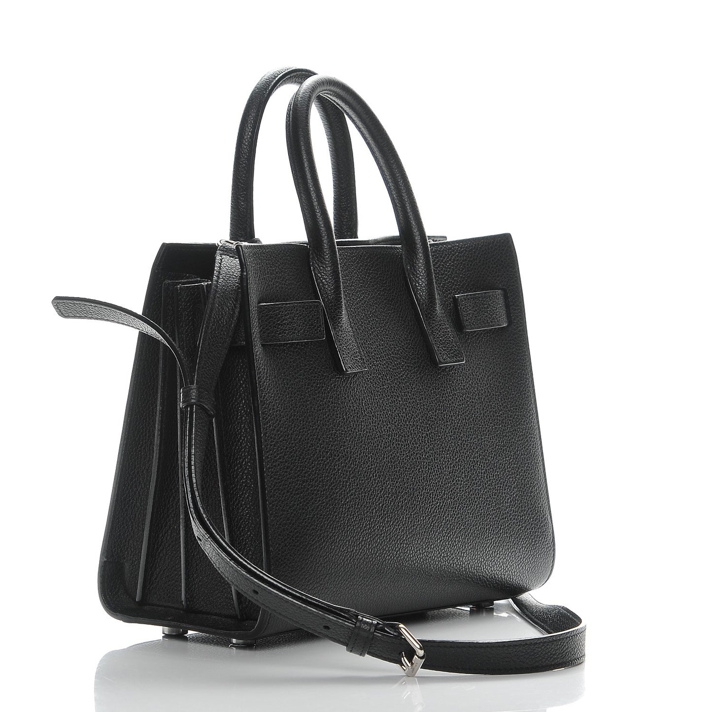 Grained Calfskin Nano Sac De Jour Black