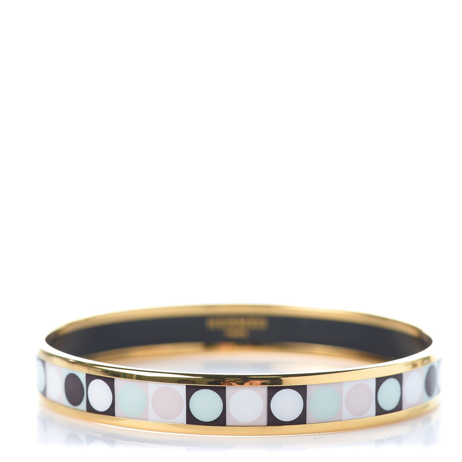 Hermes Enamel Printed Narrow Deco Dot Bracelet 65 1 of 5