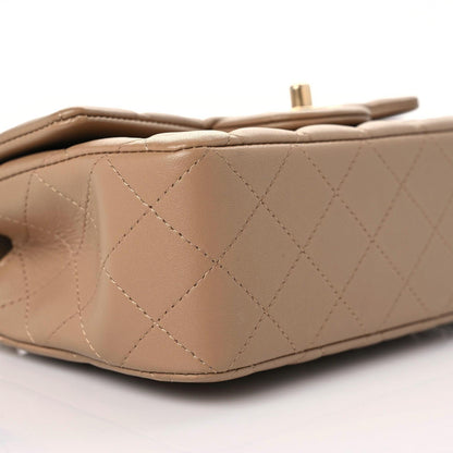 Chanel Lambskin Quilted Metal Mini Top Handle Rectangular Flap Beige 8 of 10