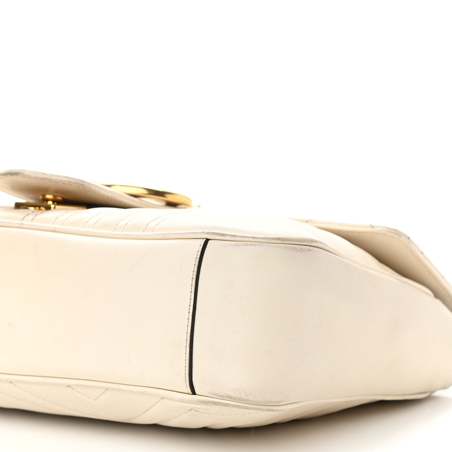 Calfskin Matelasse Medium GG Marmont Shoulder Bag White