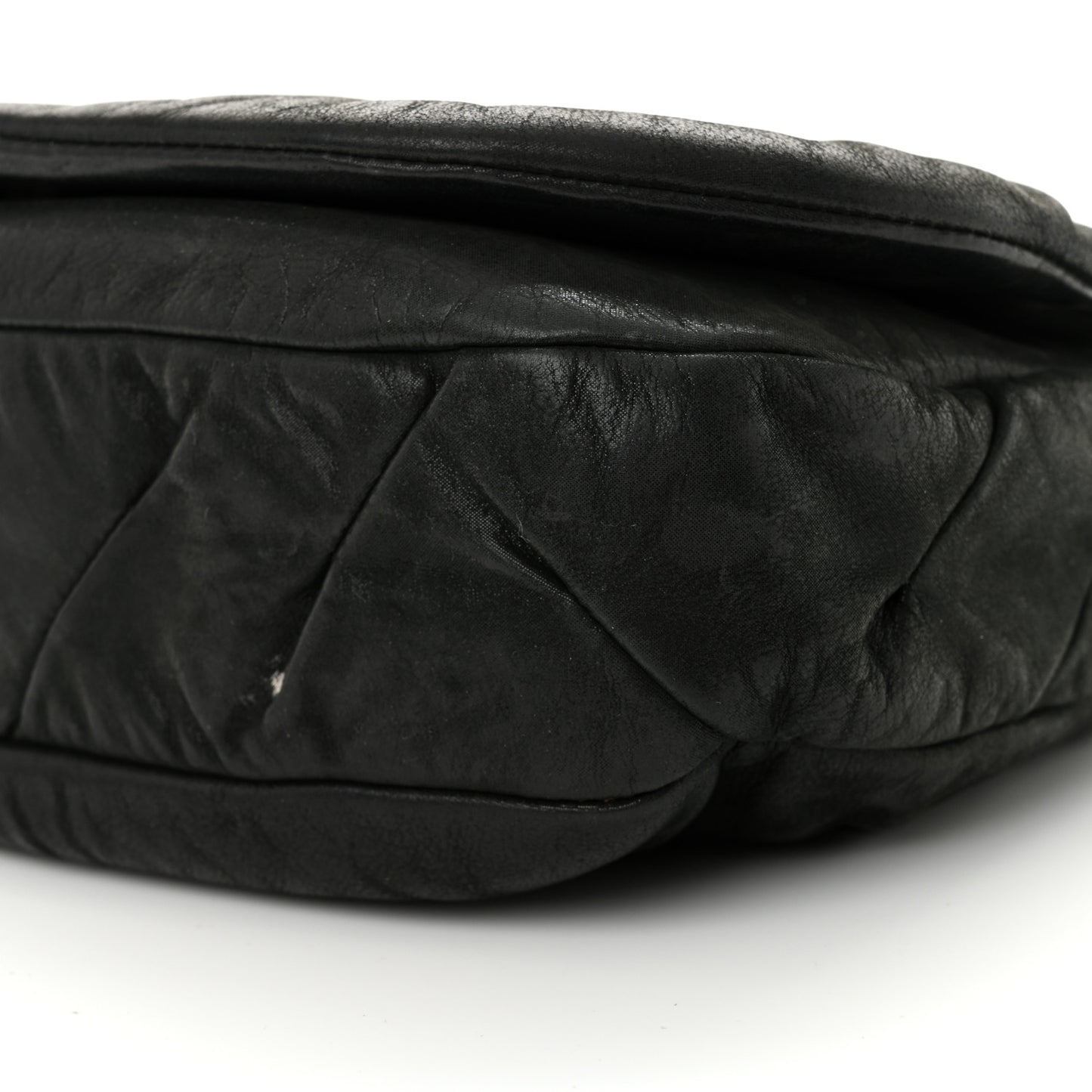 Iridescent Calfskin Glint Flap Black