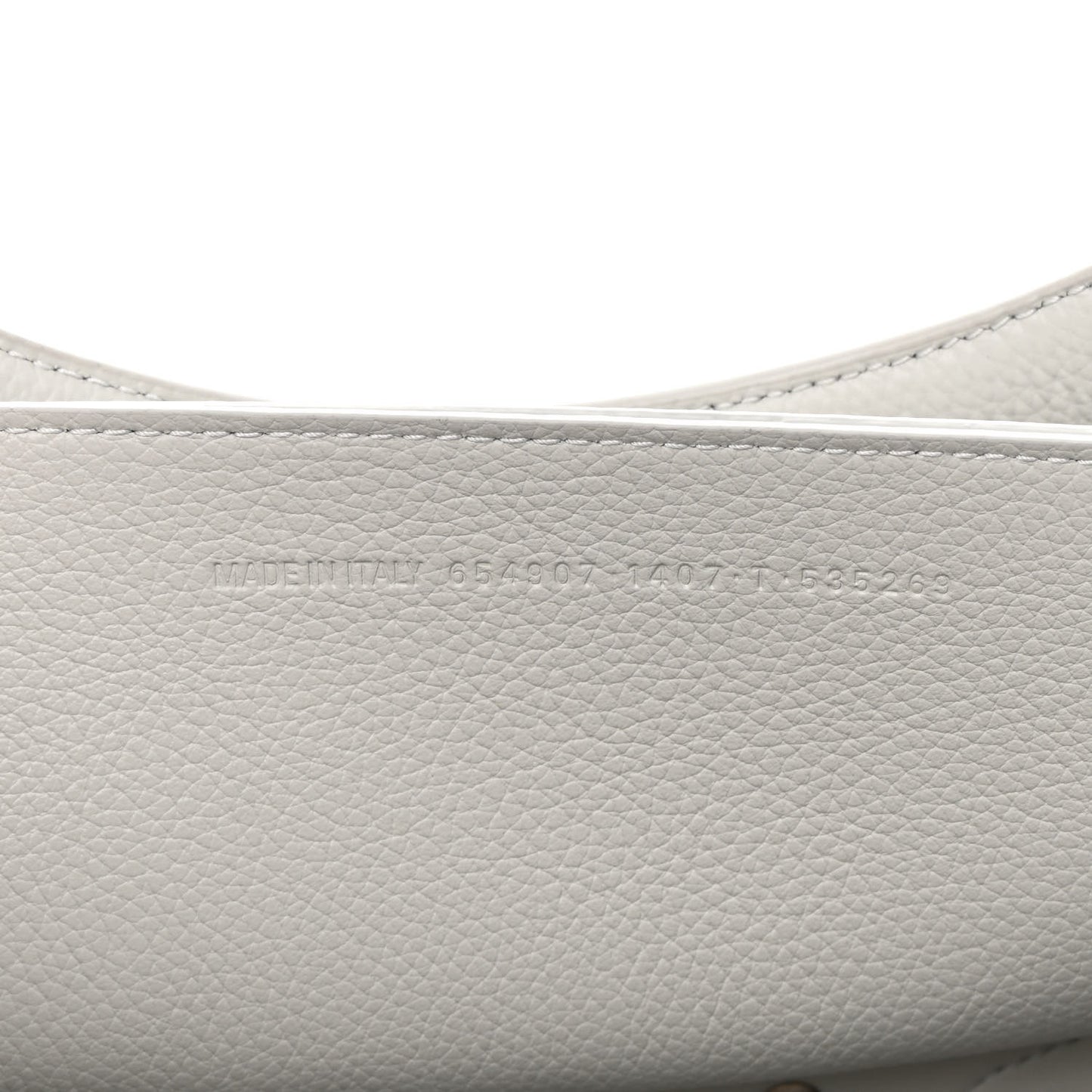 Grained Calfskin Silver Hardware Neo Classic City Light Grey