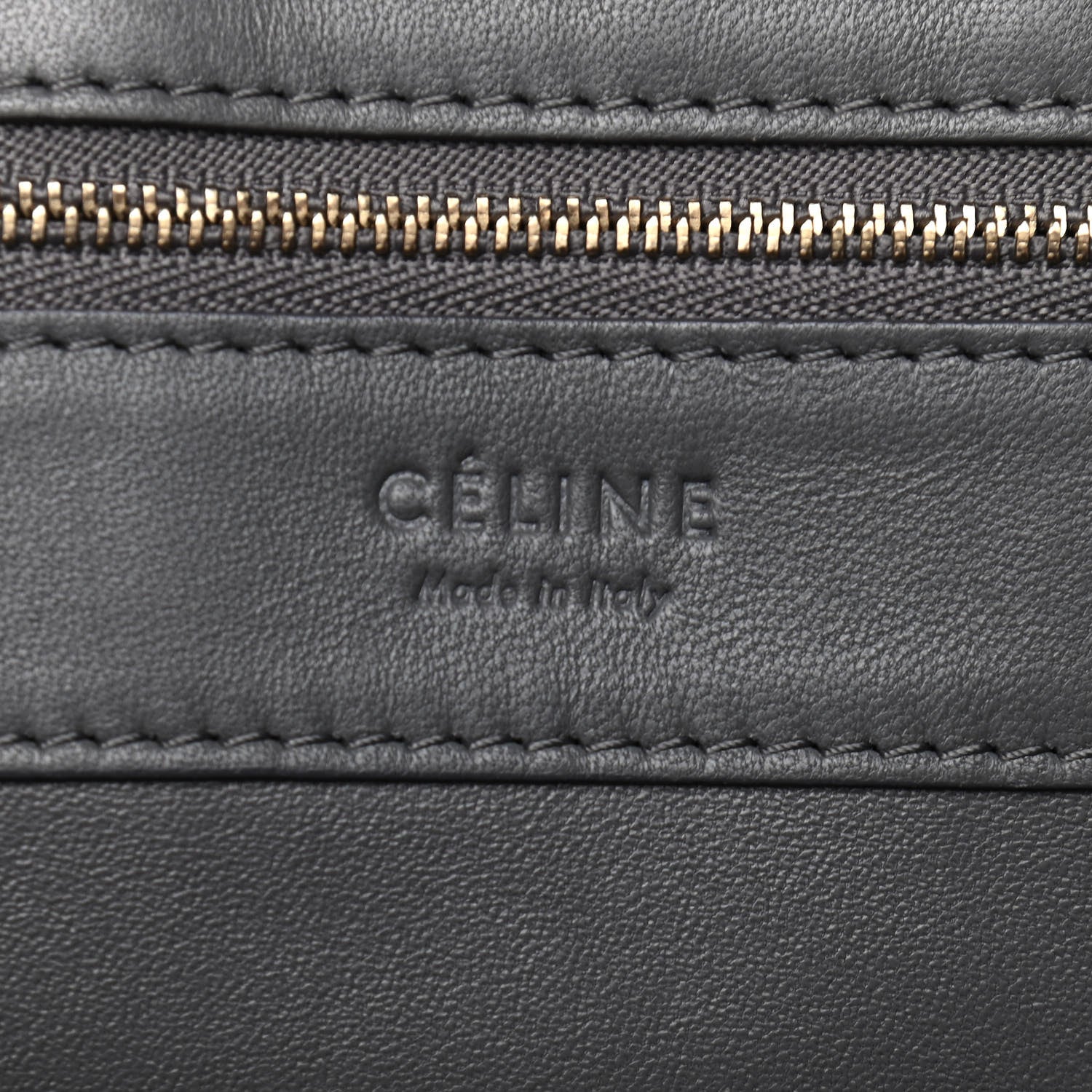 Celine Lambskin Horizontal Bi-Color Cabas Grey Cognac 6 of 14