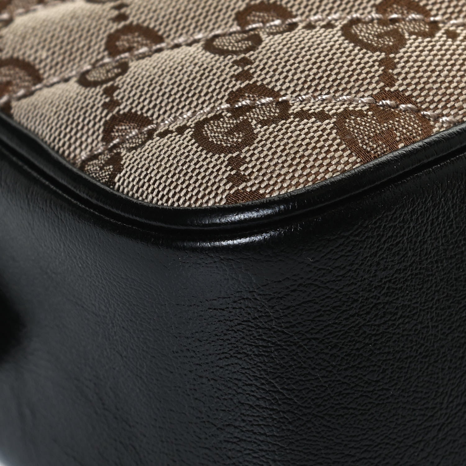 Gucci Monogram Matelasse Diagonal Small GG Marmont Chain Shoulder Bag Beige Black 12 of 12