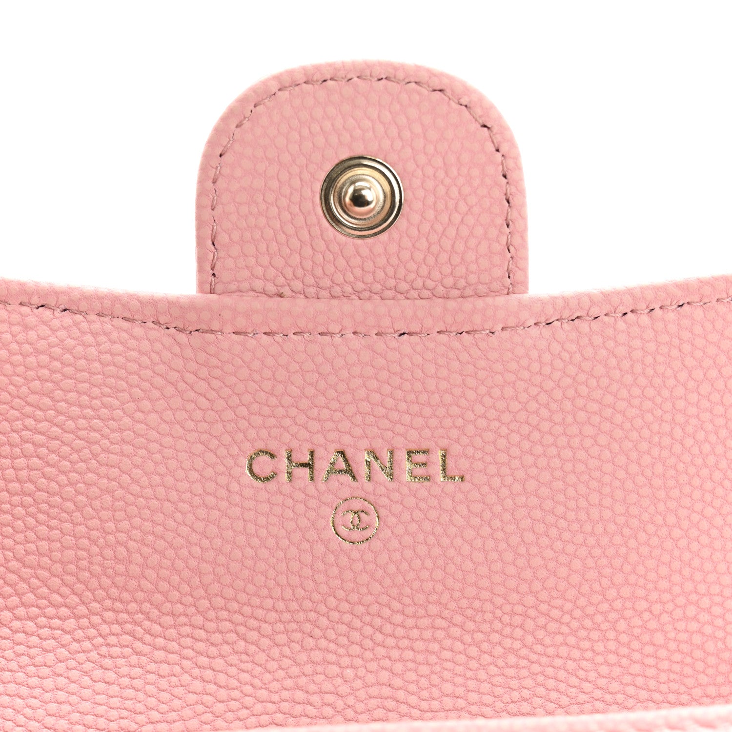 Chanel Caviar Flat Chevron Quilted Flap Card Holder Pink 6 of 10