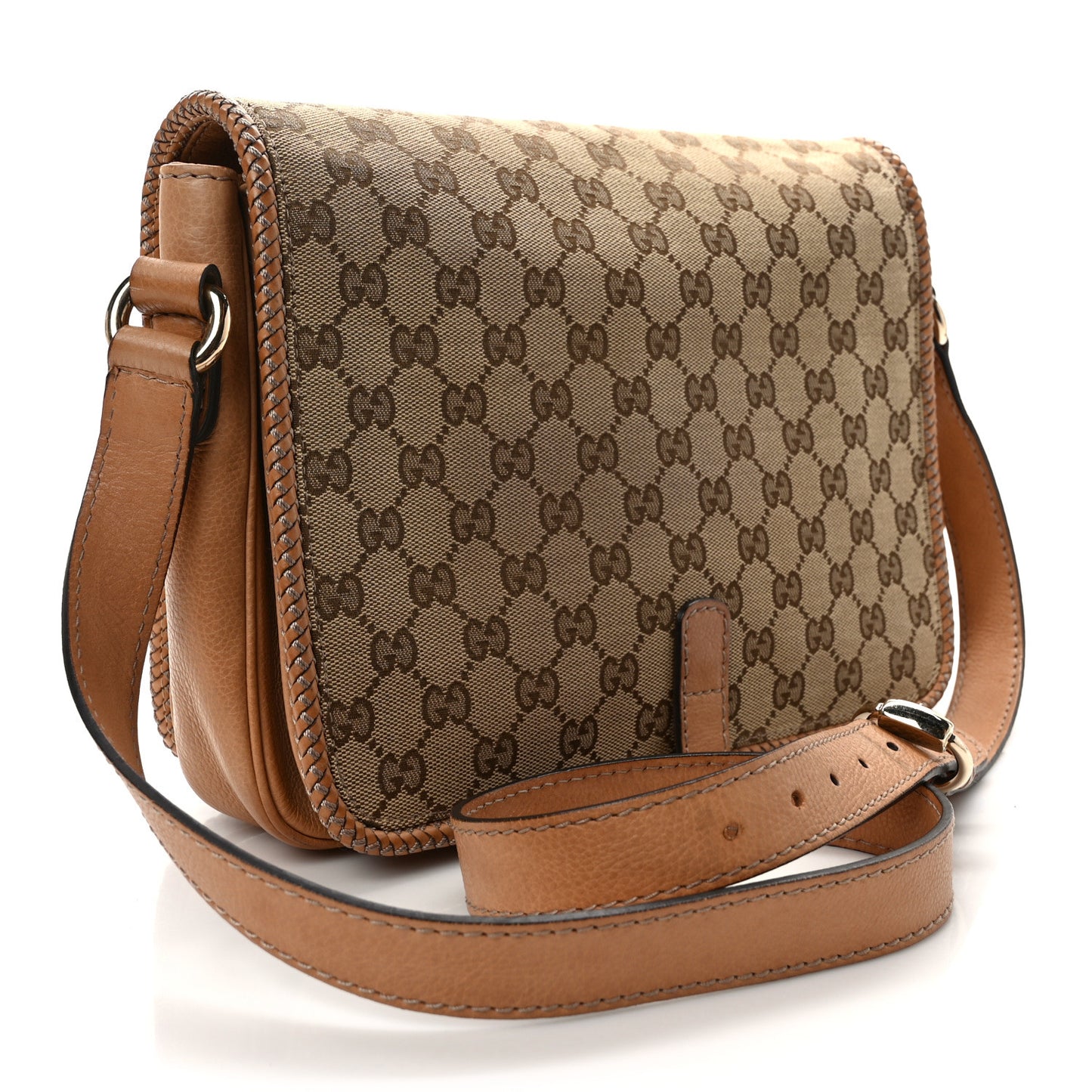 Monogram Medium Marrakech Flap Messenger Bag Beige Brown