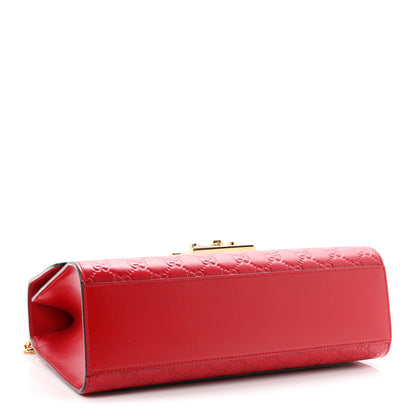 Gucci Guccissima Medium Padlock Shoulder Bag Hibiscus Red 4 of 10