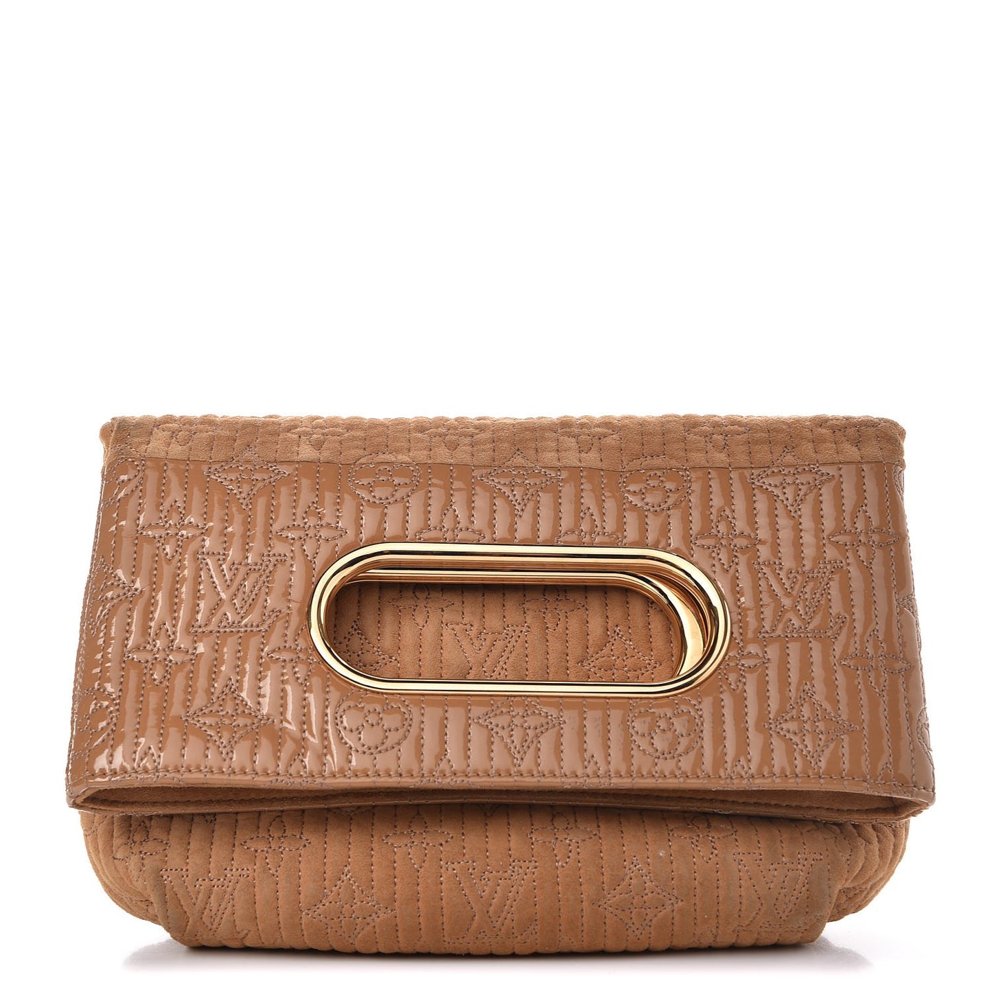 Suede Monogram Motard Afterdark Clutch Powder