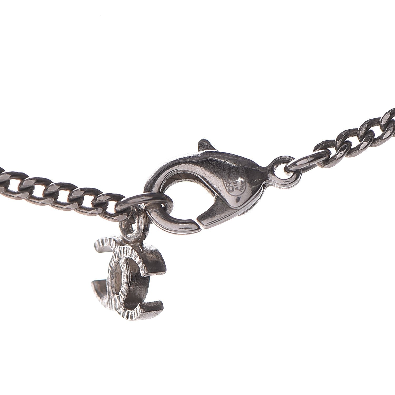 Chanel Ruthenium Baguette Crystal CC Necklace Black 5 of 6