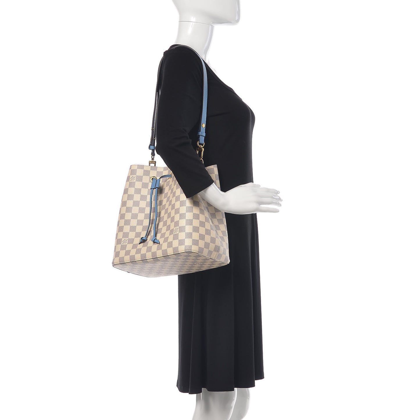 Damier Azur Neonoe MM Bleuet