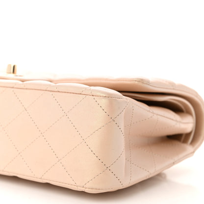 Chanel Iridescent Calfskin Quilted Medium Double Flap Beige 10 of 12