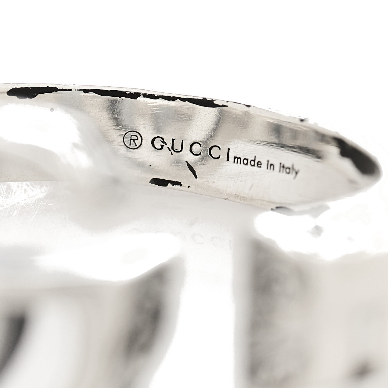 Gucci Sterling Silver GG Marmont Open Ring 54 6.75 5 of 7