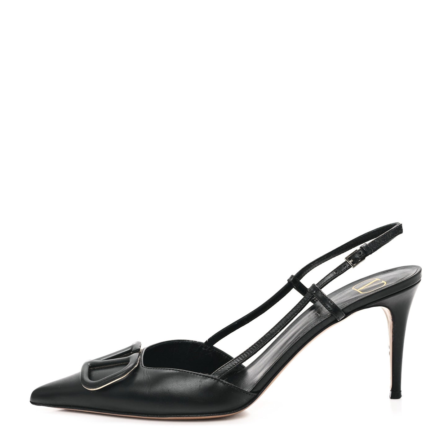 Calfskin Tonal Vlogo Slingback 80mm Pumps 38 Black