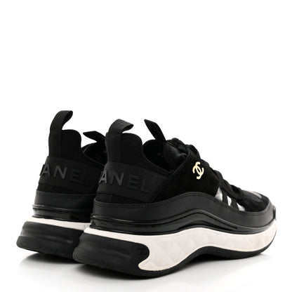 Chanel Velvet Calfskin Mixed Fibers CC Sneakers 39.5 Black 4 of 9