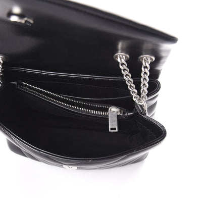 Saint Laurent Calfskin Y Quilted Monogram Small Loulou Chain Satchel Black 5 of 8