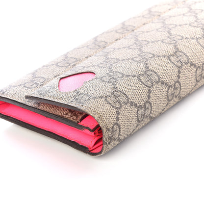 Gucci GG Supreme Monogram Continental Heart Wallet Fluorescent Fuchsia 7 of 12