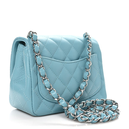 Chanel Lambskin Quilted Mini Square Flap Light Blue 3 of 11