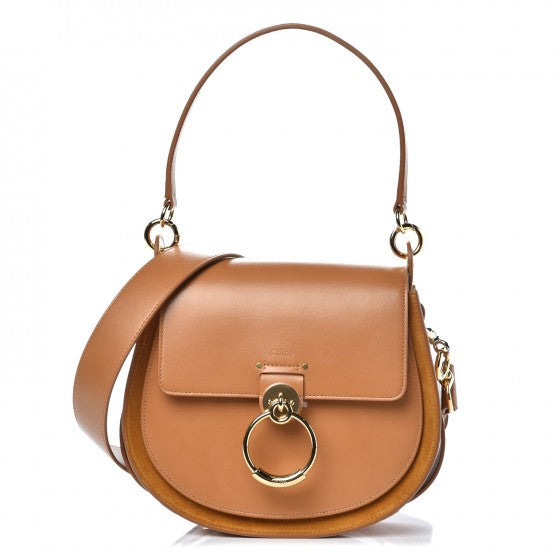 Chloe Calfskin Suede Large Tess Bag Autumnal Brown 1 of 7