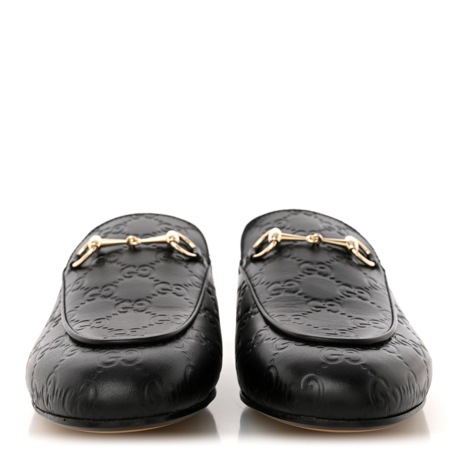Gucci Glamour Calfskin Guccissima Womens Princetown Slippers 39 Black 3 of 11
