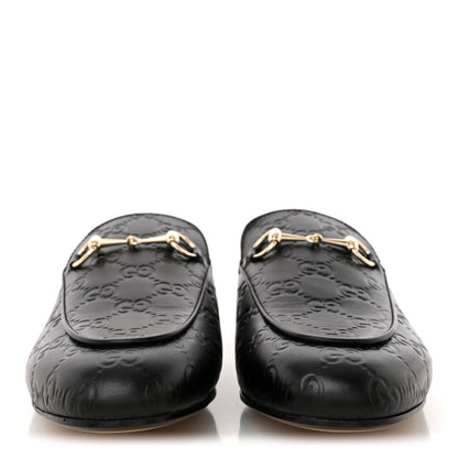Gucci Glamour Calfskin Guccissima Womens Princetown Slippers 39 Black 3 of 11