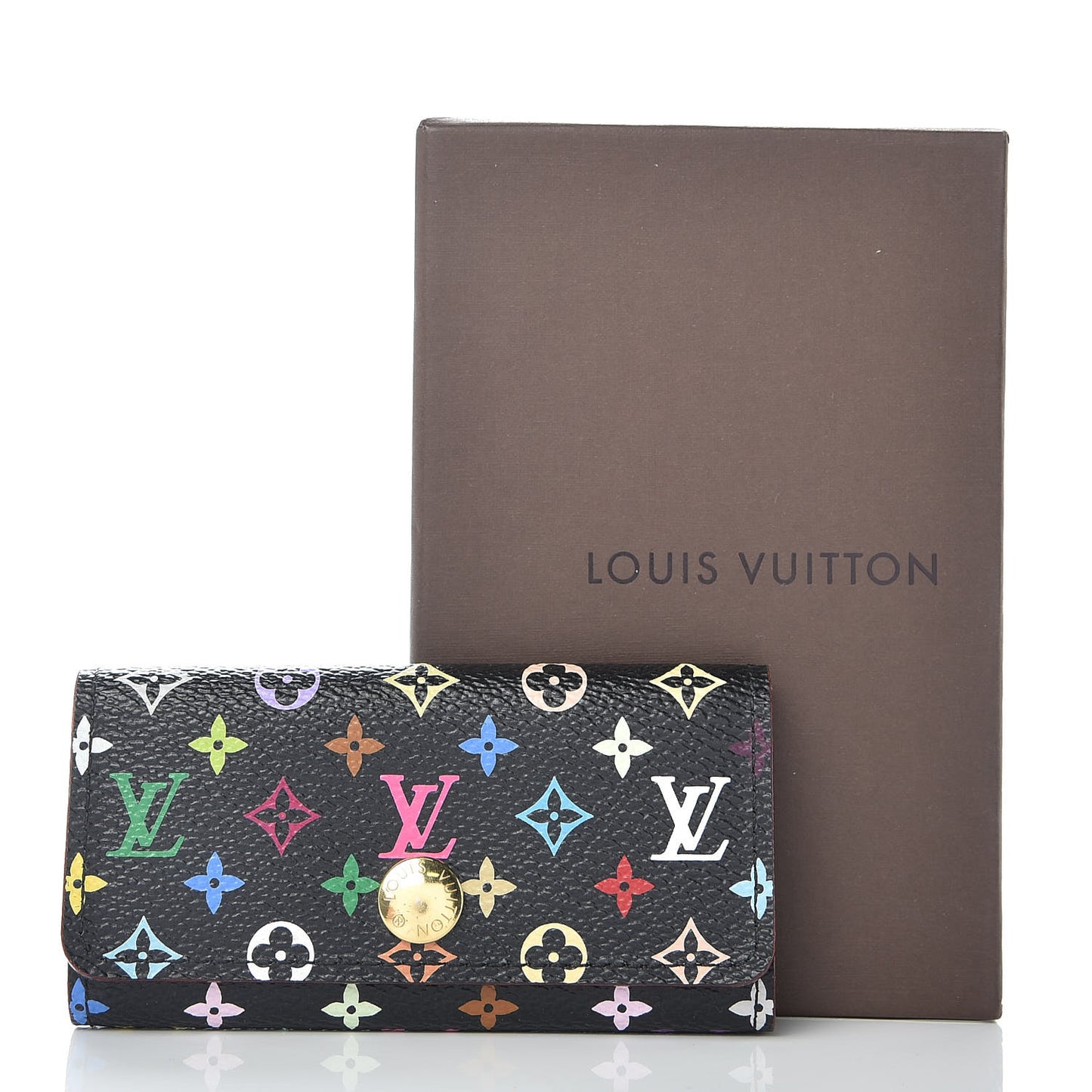 Monogram Multicolor Multicles 4 Key Holder Black Violet