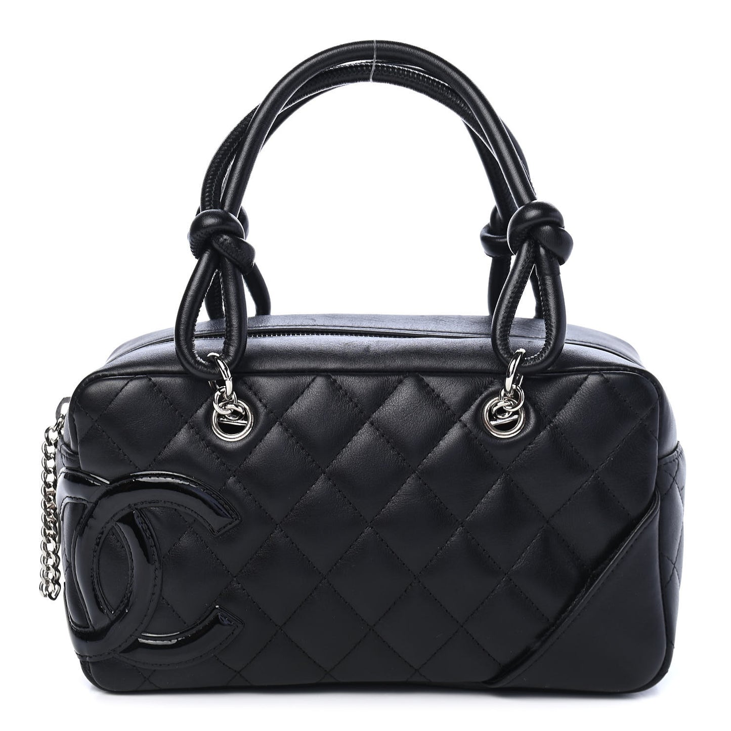 Calfskin Quilted Small Cambon Bowler Black