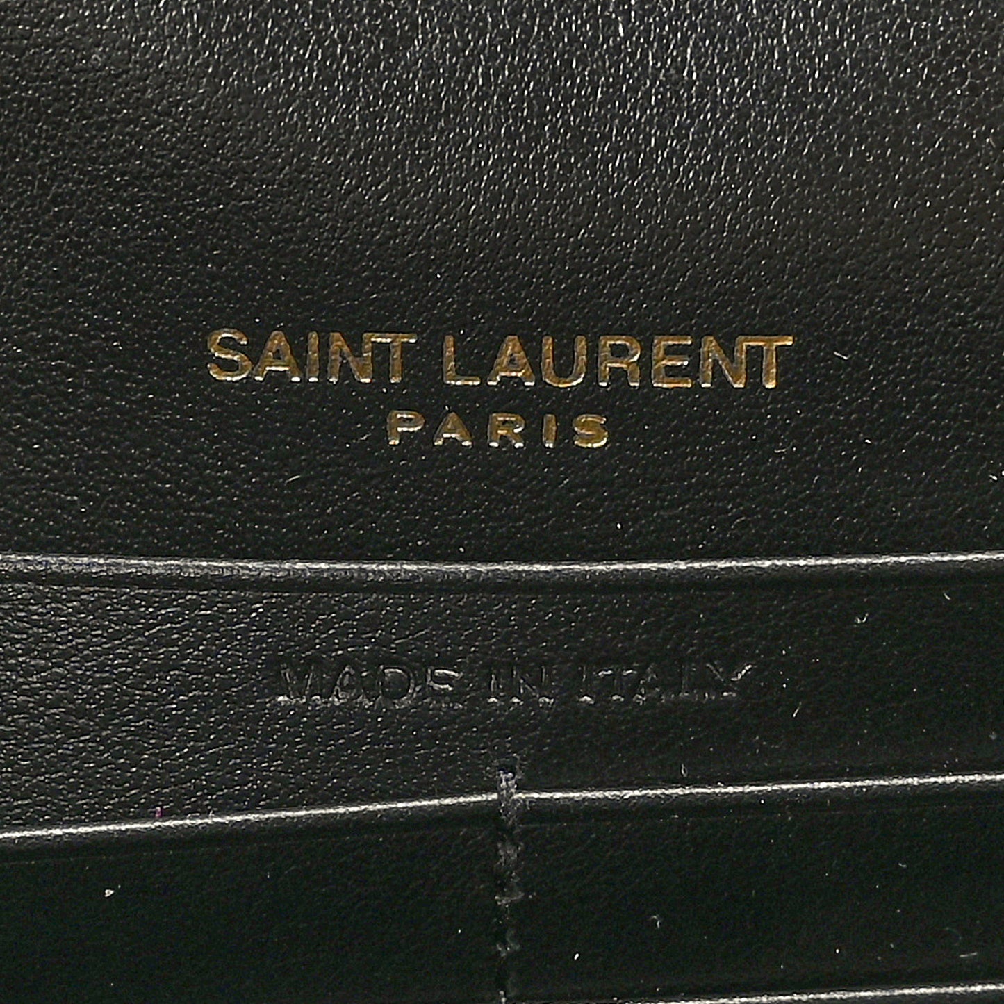 Calfskin Crocodile Embossed Kate Monogram Tassel Chain Wallet Black