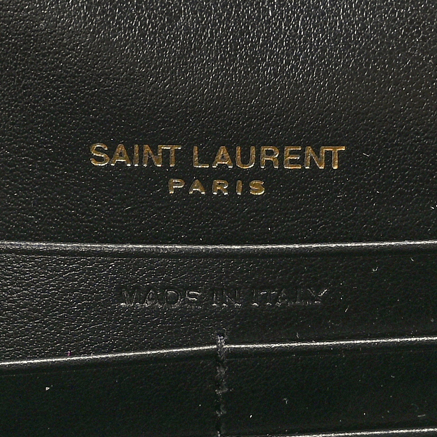 Saint Laurent Calfskin Crocodile Embossed Kate Monogram Tassel Chain Wallet Black 6 of 8