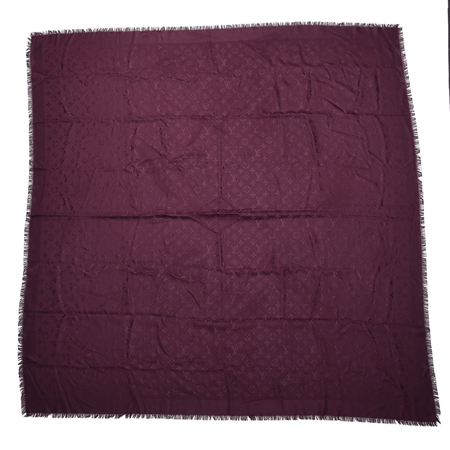 Louis Vuitton Wool Silk Monogram Shawl Amarante 1 of 5