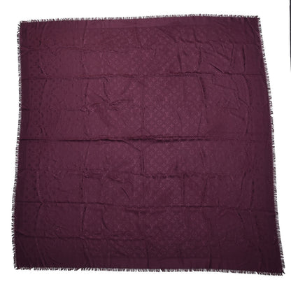 Louis Vuitton Wool Silk Monogram Shawl Amarante 1 of 5