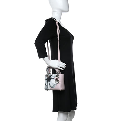 Christian Dior Deerskin Floral Printed Mini Lady Dior Pink 2 of 9